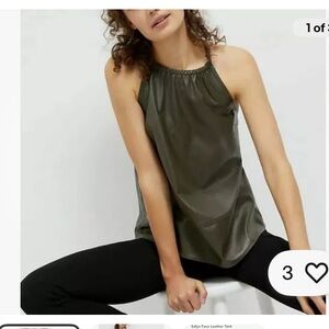 NWT Anthropologie Sunday in Brooklyn Santa Faux Leather Tank Sz M